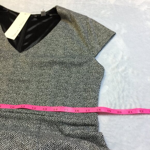 New! Spencer + Shaw Sheath Dress XL Black White Herringbone Knit Cap Sleeve - Picture 10 of 14